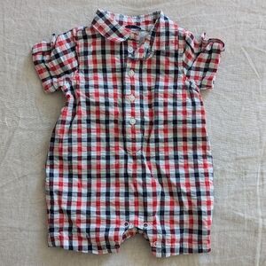 Janie & Jack Gingham Romper 0-3m